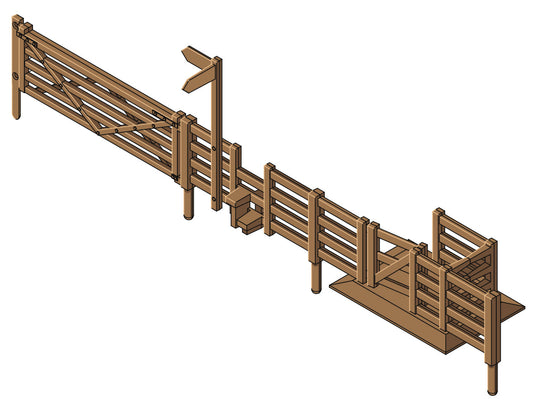 LK12118 Lineside TT:120 Flexible Field Fencing Gates & Stiles Stile