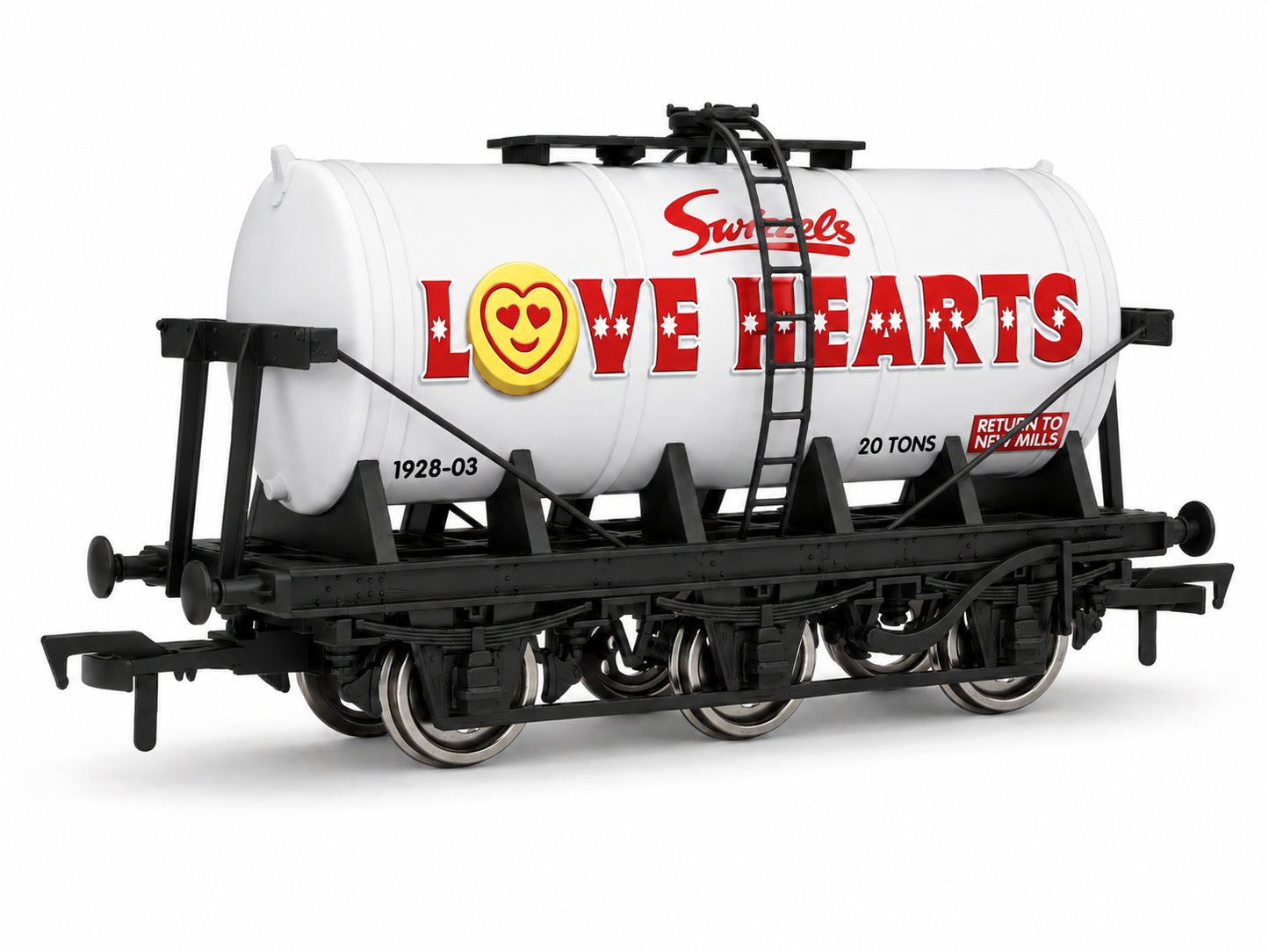 4F-SWIZZELS-004 Swizzels Sweets "Love Hearts" - Grey 6-Wheel Tank Wagon