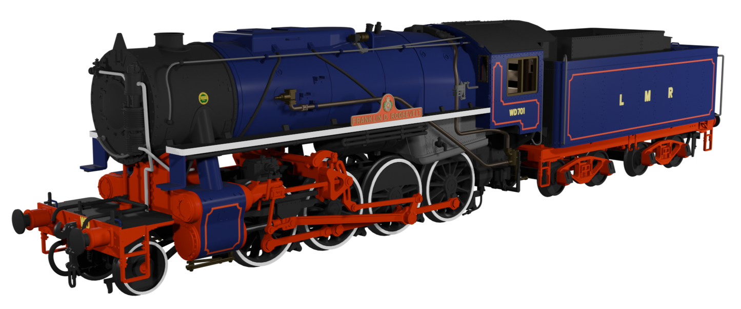 USATC S160 2-8-0 'Franklin D. Roosevelt' Longmoor Military Railway Blue No.WD701 Steam Locomotive - DCC Sound