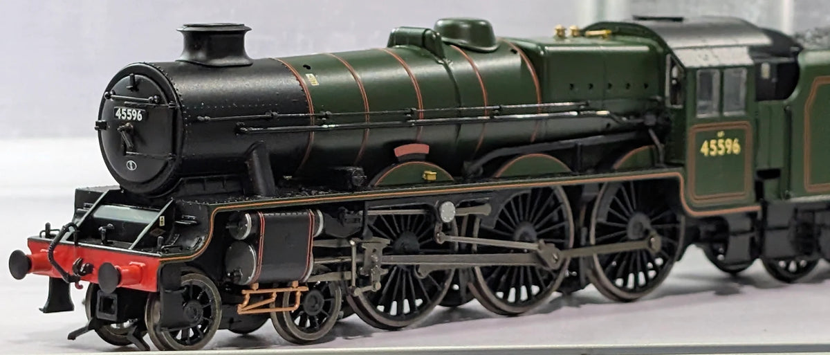 35-977ASF LMS Jubilee with Double Chimney & Welded Stanier Tender 45596 'Bahamas' BR Lined Green (Late Crest) (PRESERVED) Steam Locomotive - DCC Sound