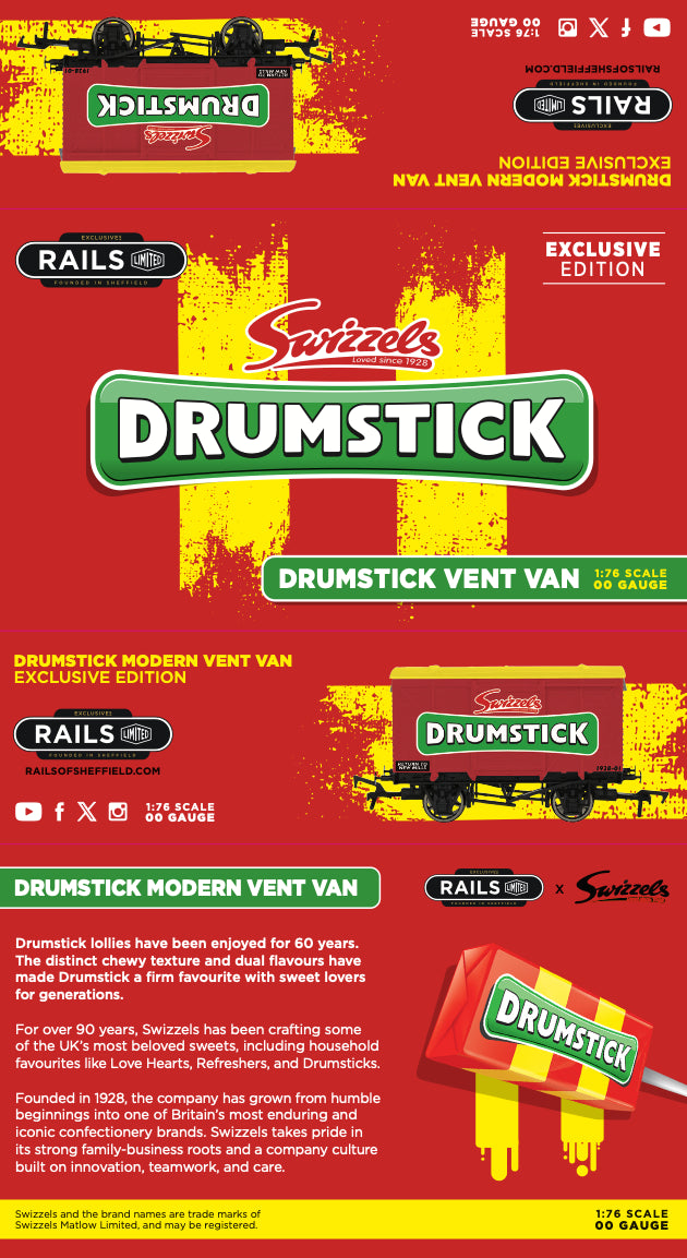 4F-SWIZZELS-001 Swizzels Sweets "Drumstick" - Modern red Vent Van