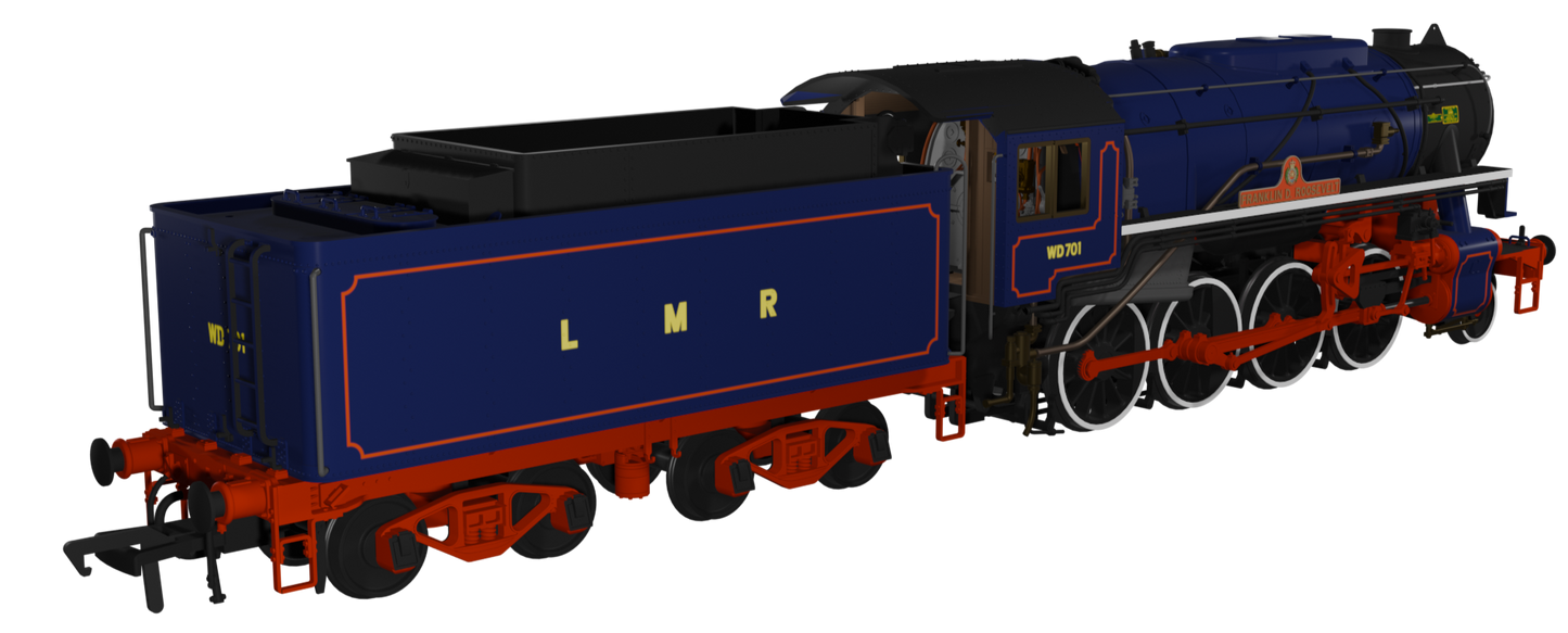 USATC S160 2-8-0 'Franklin D. Roosevelt' Longmoor Military Railway Blue No.WD701 Steam Locomotive - DCC Sound