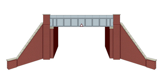 LK12166 L/S KIt TT:120 Bridge, Steel Plate, Brick Abutments, Double Track