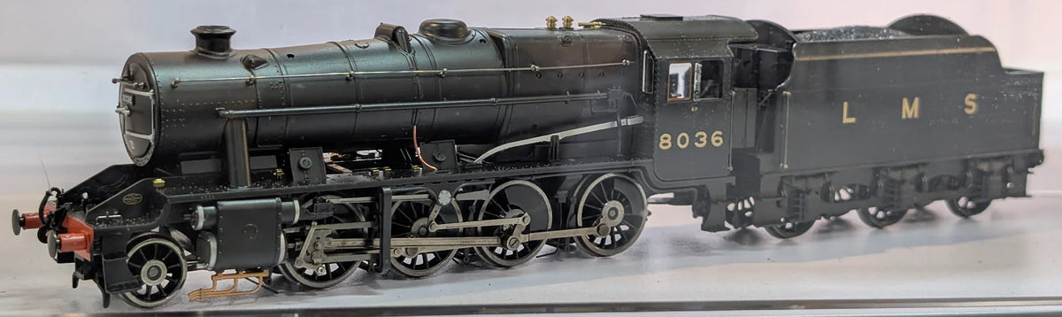 35-235SF LMS 8F with Riveted Tender 48339 BR Black (Late Crest) Steam Locomotive - Weathered & DCC Sound