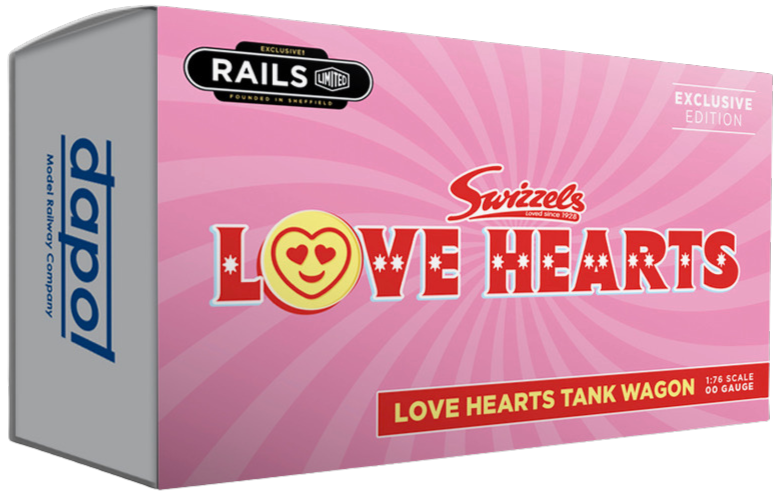 4F-SWIZZELS-004 Swizzels Sweets "Love Hearts" - Grey 6-Wheel Tank Wagon