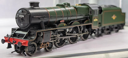 35-977ASF LMS Jubilee with Double Chimney & Welded Stanier Tender 45596 'Bahamas' BR Lined Green (Late Crest) (PRESERVED) Steam Locomotive - DCC Sound