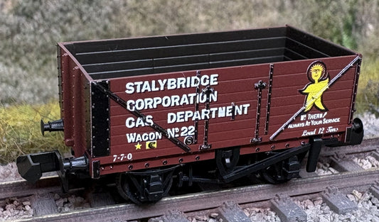 NR7024P R/Stk RTR N 7 plank Open Wagon, Stalybridge Corp Gas Dept
