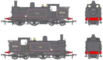 50-176Z Class 439 Caledonian 0-4-4T 55224 BR Lined Black Late Crest Steam Locomotive