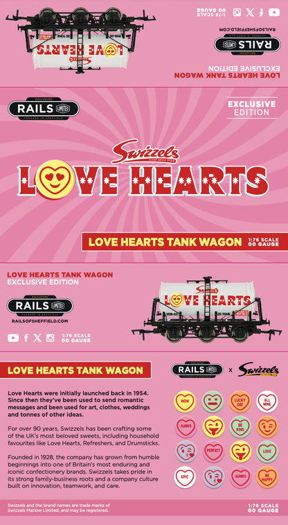 4F-SWIZZELS-004 Swizzels Sweets "Love Hearts" - Grey 6-Wheel Tank Wagon