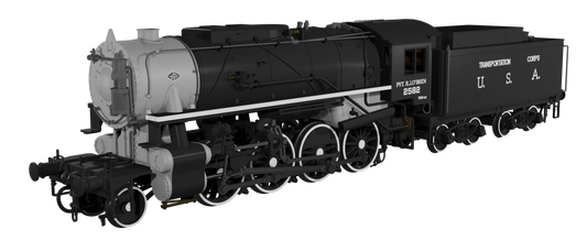 USATC S160 2-8-0 'Pvt. H.J. O’Brien' Black with Transportation Corps U.S.A. on Tender No.2582 Steam Locomotive - DCC Sound