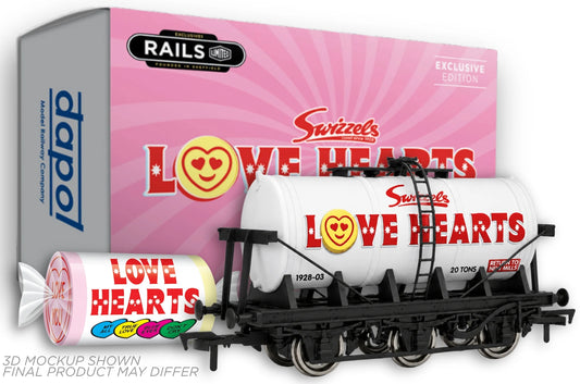 4F-SWIZZELS-004 Swizzels Sweets "Love Hearts" - Grey 6-Wheel Tank Wagon