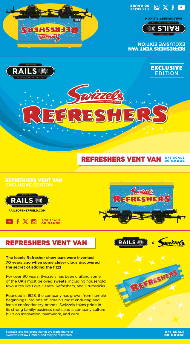 4F-SWIZZELS-003 Swizzels Sweets "Refreshers" - blue Vent Van