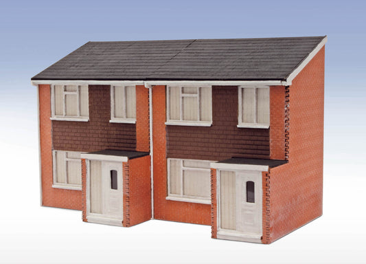 Lineside OO/HO 1960s Semi-Det House Fronts - Laser Cut Kit