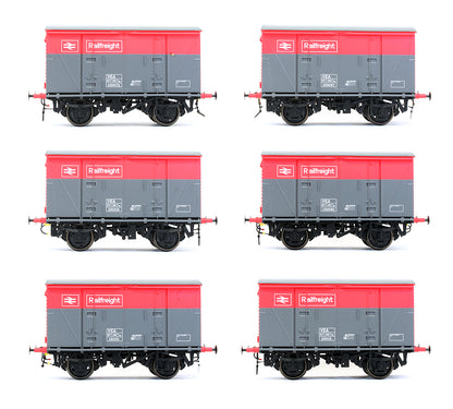 Pre-Owned Set Of 6 VEA 12t Goods Vans (Vanwide) Railfreight Red / Grey - Exclusive Edition