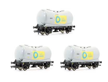Pre-Owned Set Of 3 VEE Tank Wagons 'Blue Circle Cement'