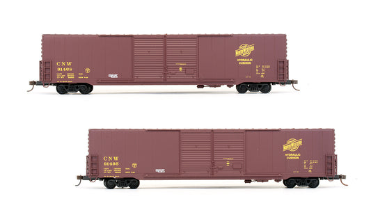 Pre-Owned Pullman Standard 60' Auto Box Car - Double Door Chicago & Northwestern - 2 Pack