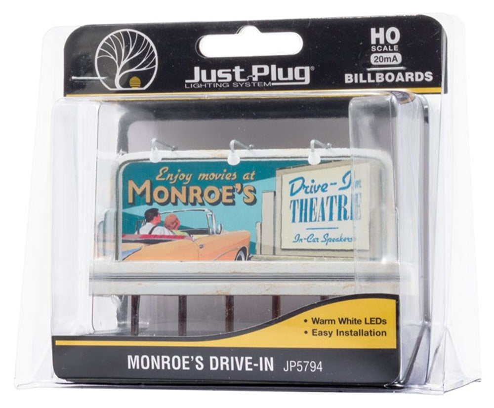 WJP5794 HO Monroe's Drive-In with LED Lights