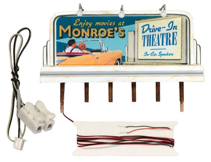 WJP5794 HO Monroe's Drive-In with LED Lights