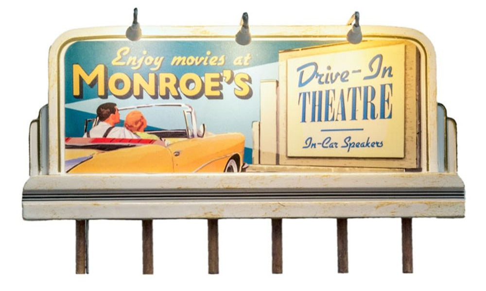 WJP5794 HO Monroe's Drive-In with LED Lights