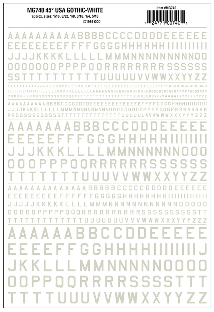 45° USA Gothic White