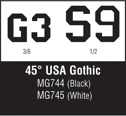 45° USA Gothic Black 3/8,1/2