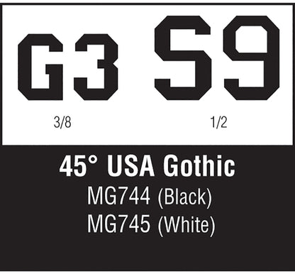 45° USA Gothic White 3/8,1/2
