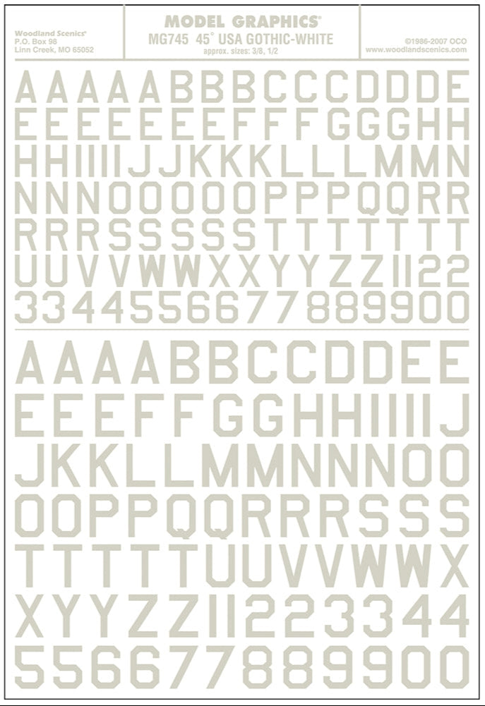 45° USA Gothic White 3/8,1/2