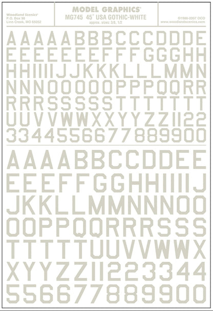 45° USA Gothic White 3/8,1/2
