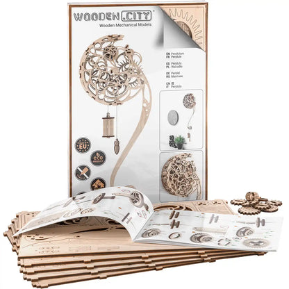 3D Wooden Clock Puzzle – Pendulum