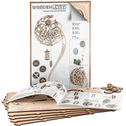 3D Wooden Clock Puzzle – Pendulum