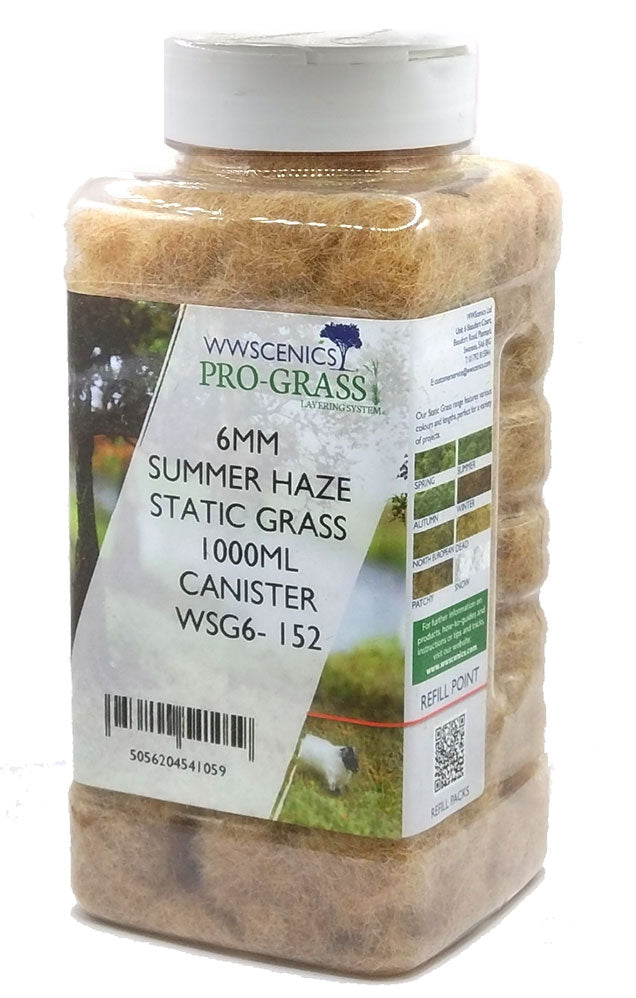 WSG6-152 WWS 6mm Summer Haze Static Grass - 1000ml Canister
