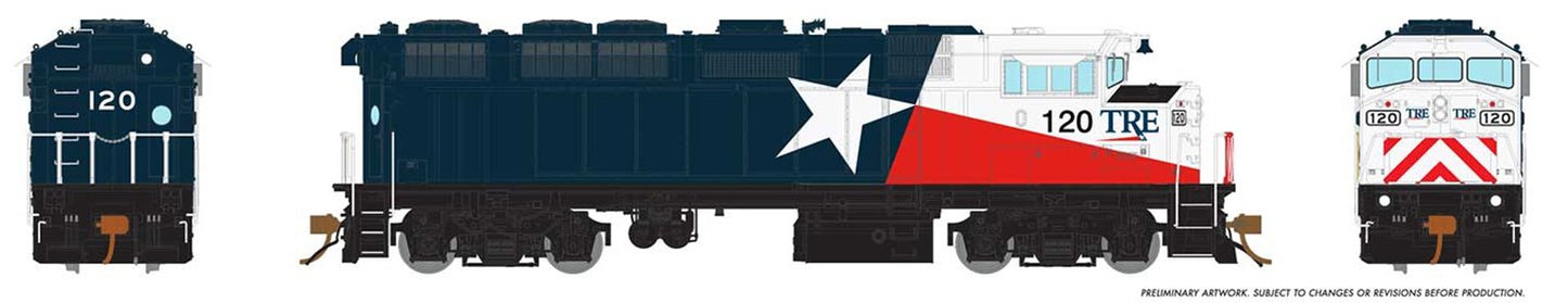 HO Scale F59PH - TRE (Lone Star Solid Blue) #120 DCC Sound Fitted