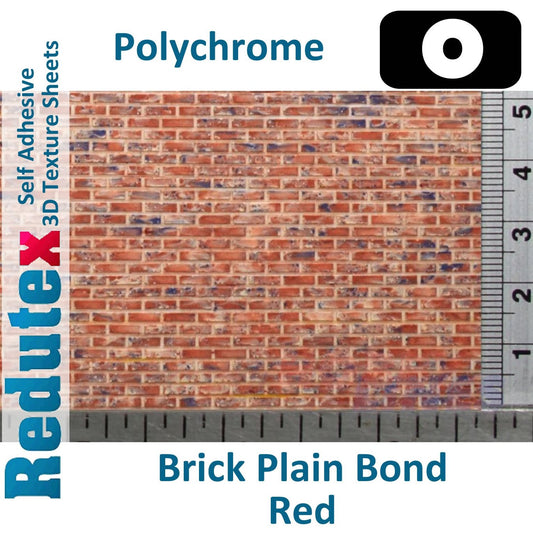 Brick Plain Bond Red Polychrome O/1:43 3D Textured Sheet