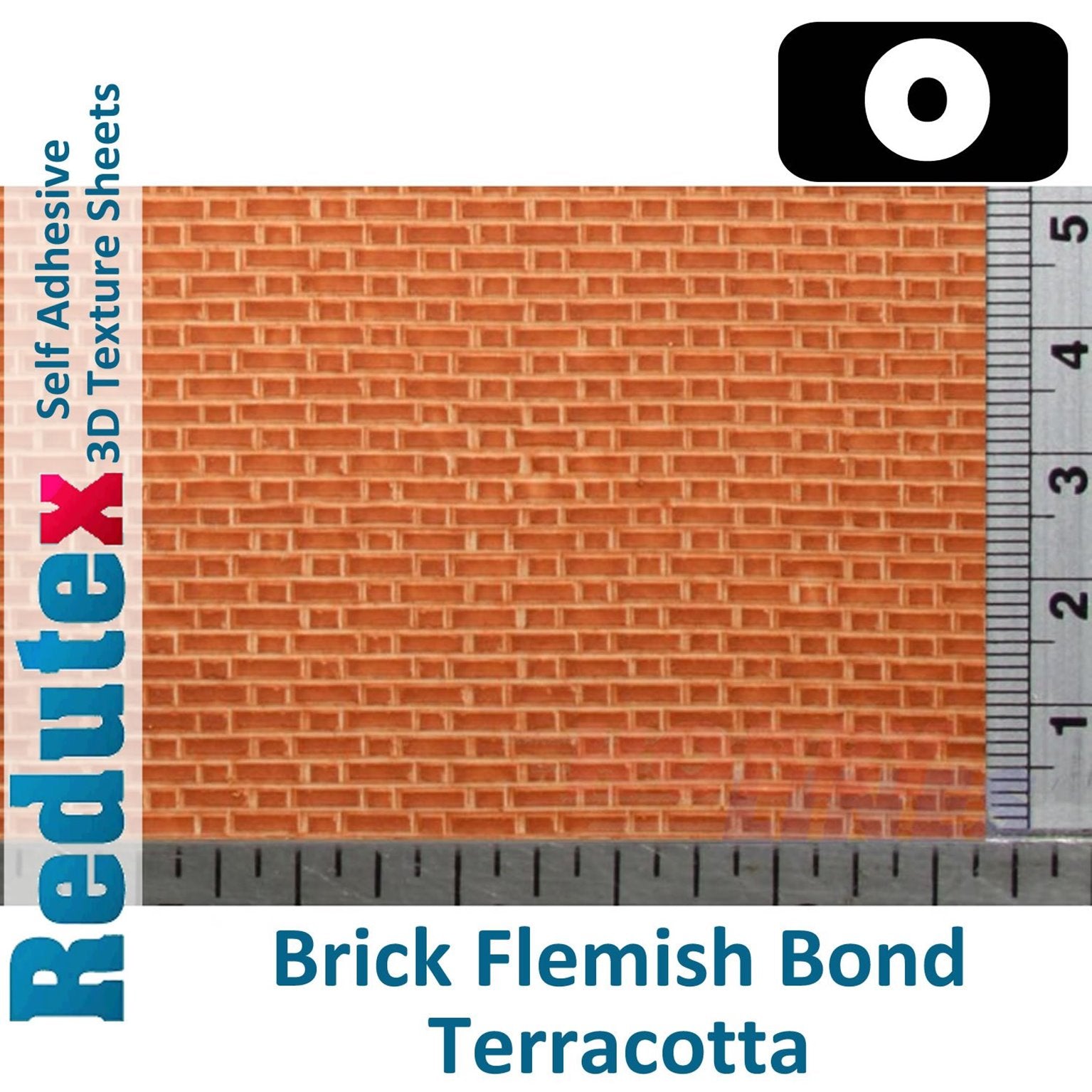 Brick Flemish Bond  O/1:43 Self Adhesive 3D Textured Sheet