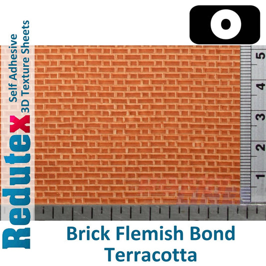 Brick Flemish Bond  O/1:43 Self Adhesive 3D Textured Sheet