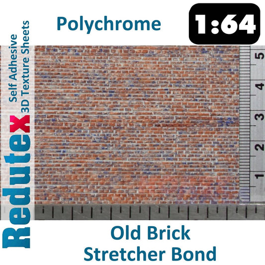 Old Brick Column Stretcher Bond Terracotta 1:64 3D Textured Sheet