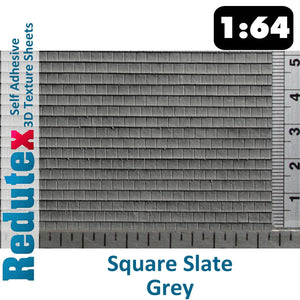 Square Slate Grey Standard 1:64 S 3D Self Adhesive Texture Sheet