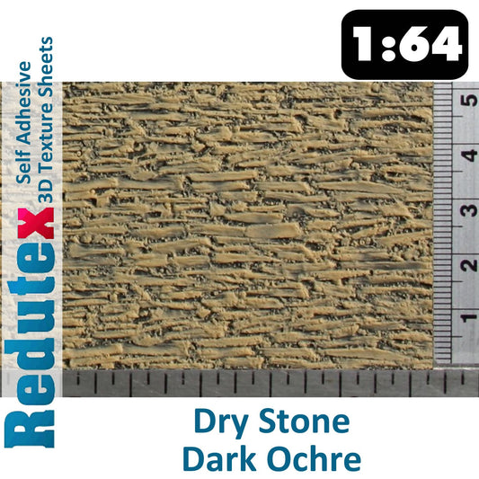 DRY STONE Dk Ochre STANDARD 1:64 S 3D Self Adhesive Texture Sheet