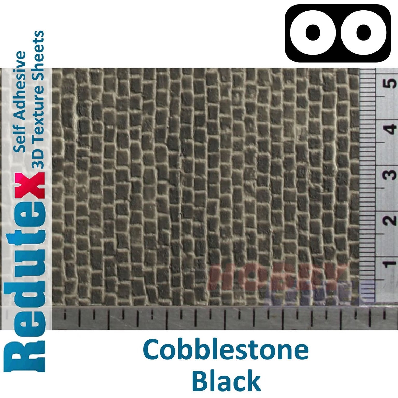 Cobblestone Black HO/OO Self Adhesive 3D Textured Sheet