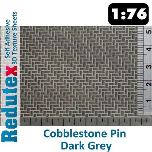 COBBLESTONE PIN Grey 1:76 OO 3D Self Adhesive Texture Sheet