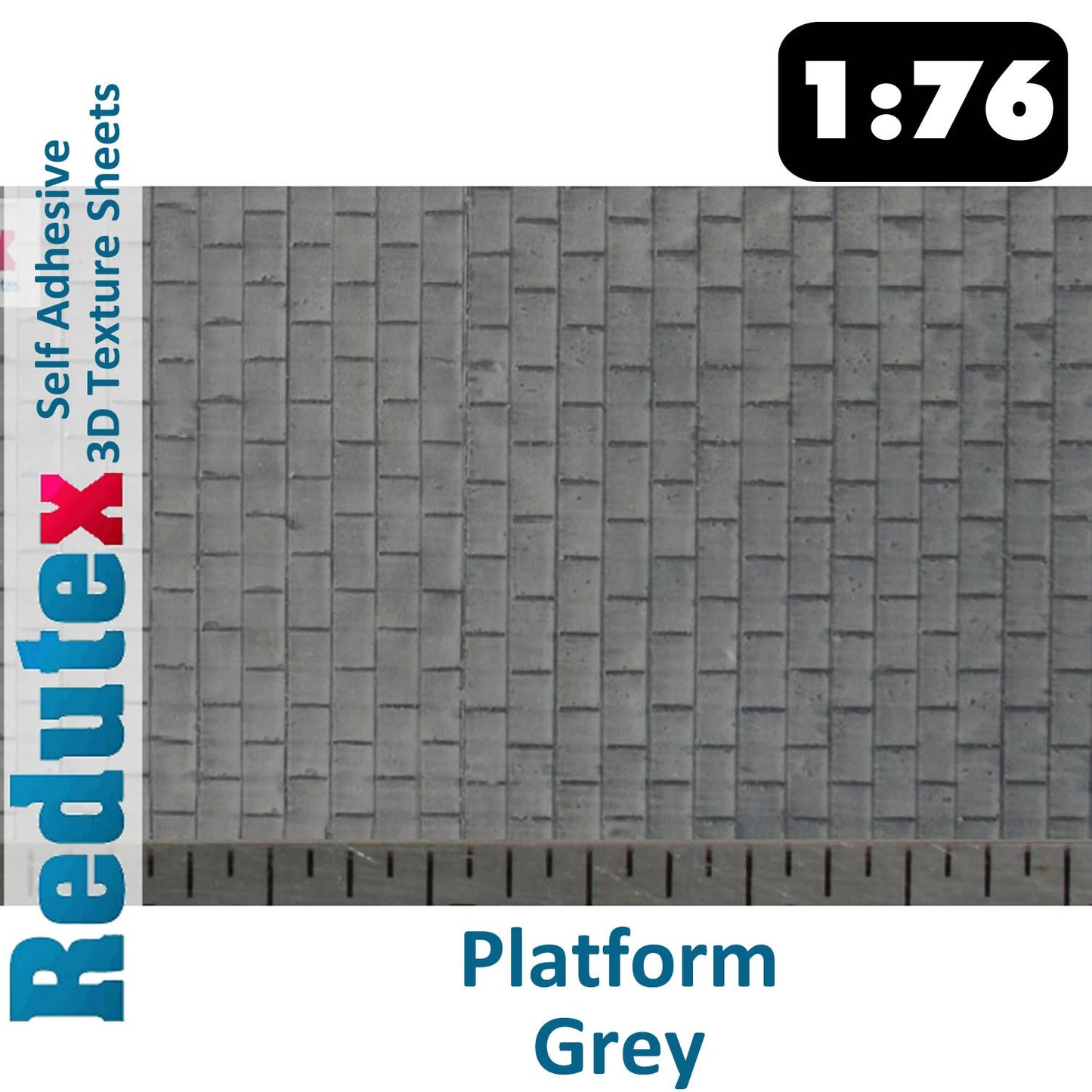 PLATFORM Grey STANDARD 1:76 OO 3D Self Adhesive Texture Sheet