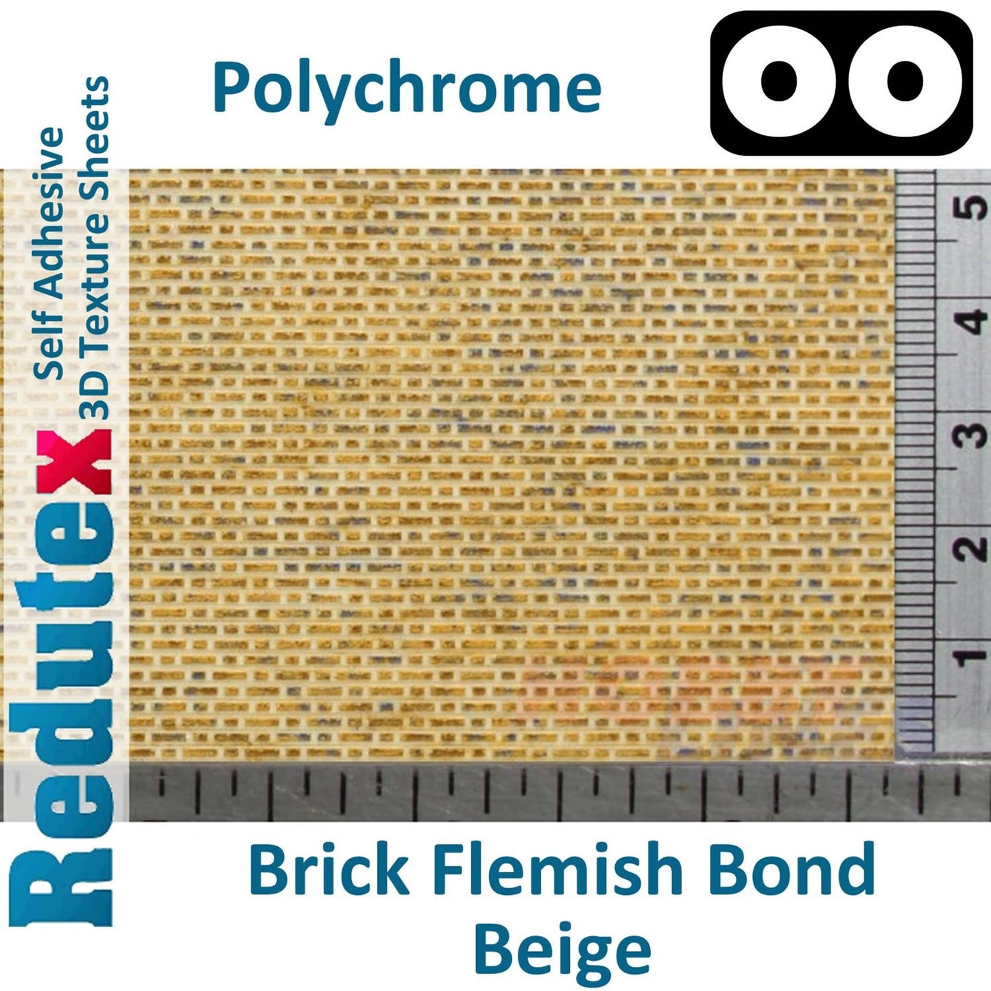 Brick Flemish Bond  Polychrome Beige OO 1:76 3D Textured Sheet