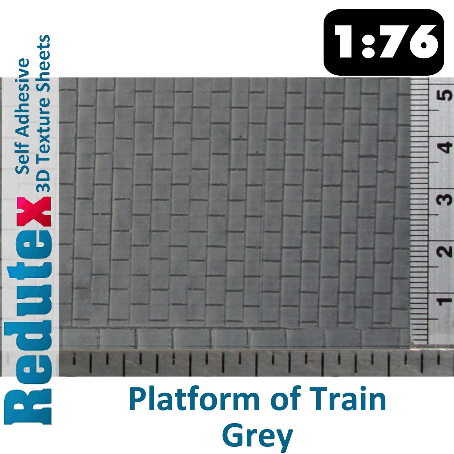 PLATFORM OF TRAIN Grey STANDARD 1:76 OO 3D Self Adhesive Texture Sheet