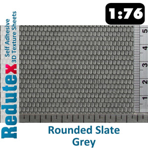 ROUNDED SLATE Grey 1:76 OO 3D Self Adhesive Texture Sheet
