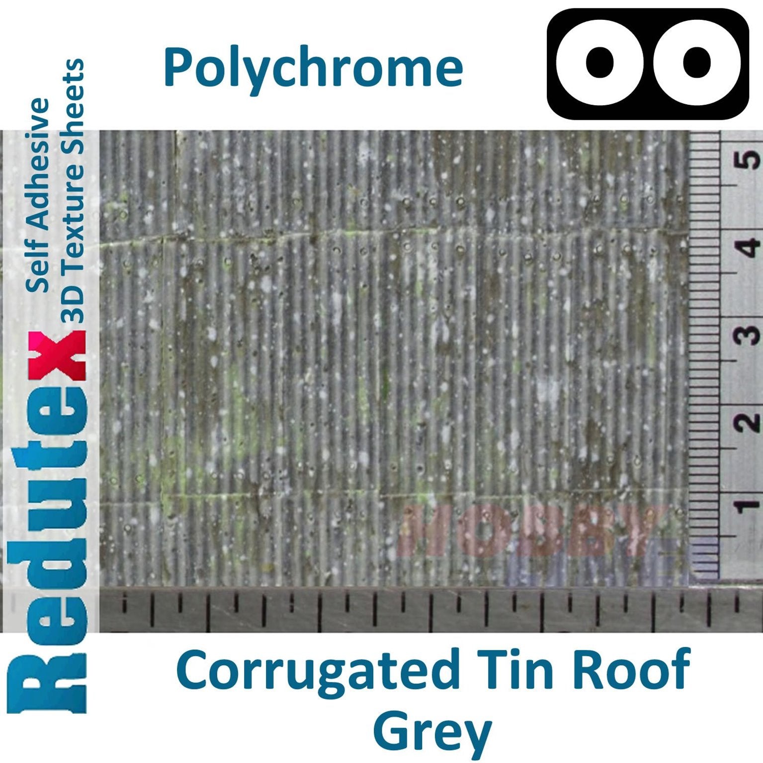 Currugated Tin Roof Polychrome Grey OO 3D Textured Sheet