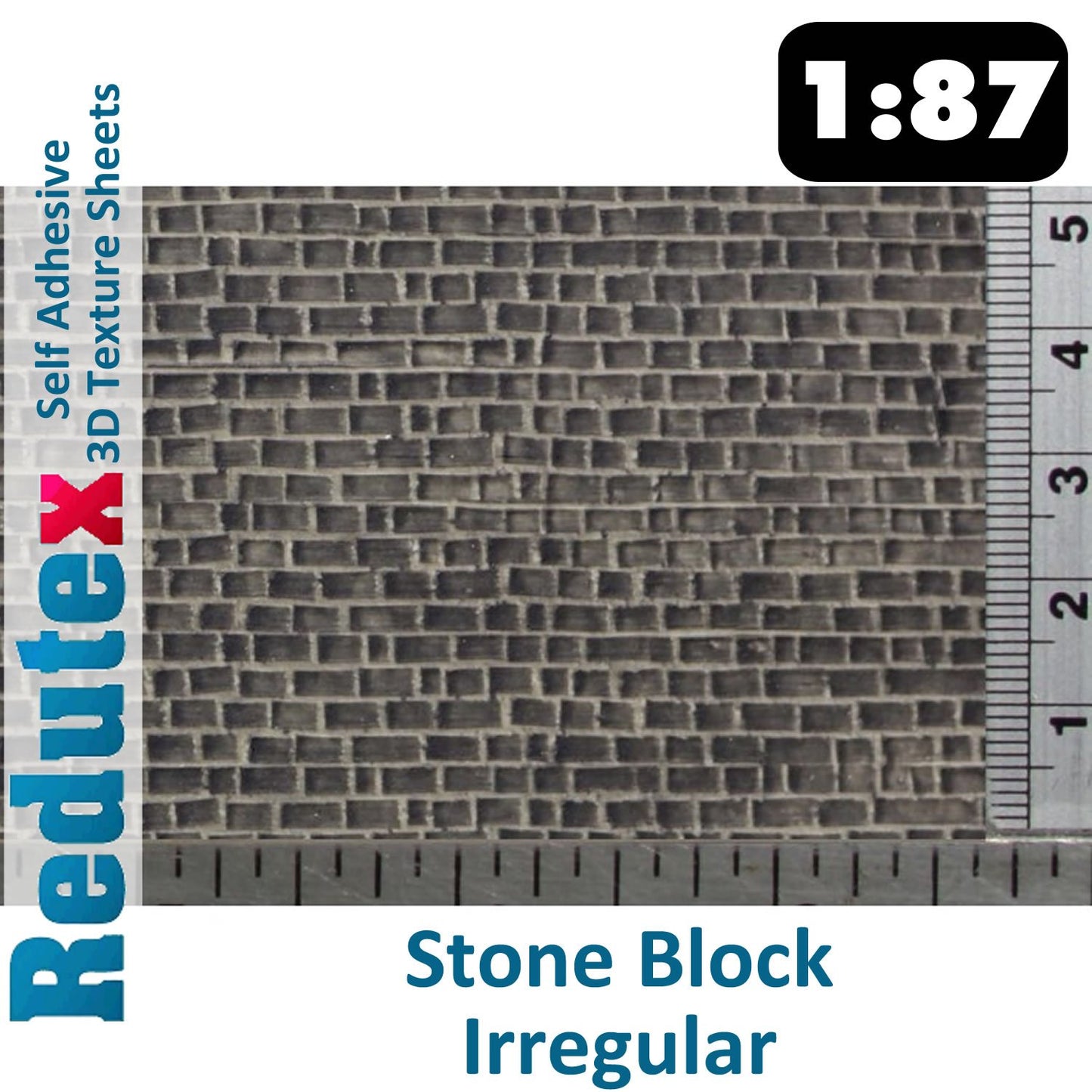 STONE BLOCK IRREGULAR Black 1:87 HO 3D Self Adhesive Texture Sheet