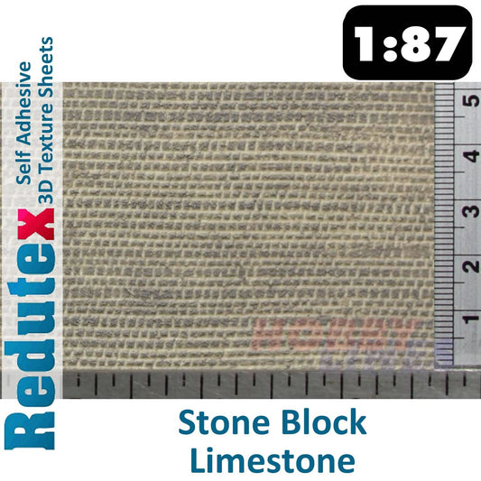 Stone Block Limestone  LtGrey HO Self Adhesive 3D Textured Sheet