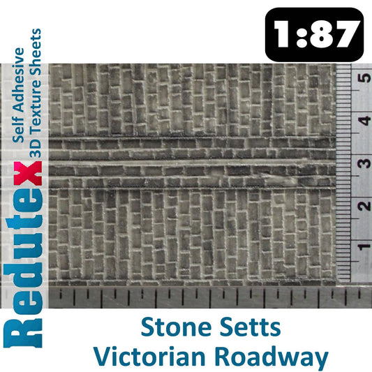 STONE SETTS UNEVEN ROADWAY 1:87 HO 3D Self Adhesive Texture Sheet