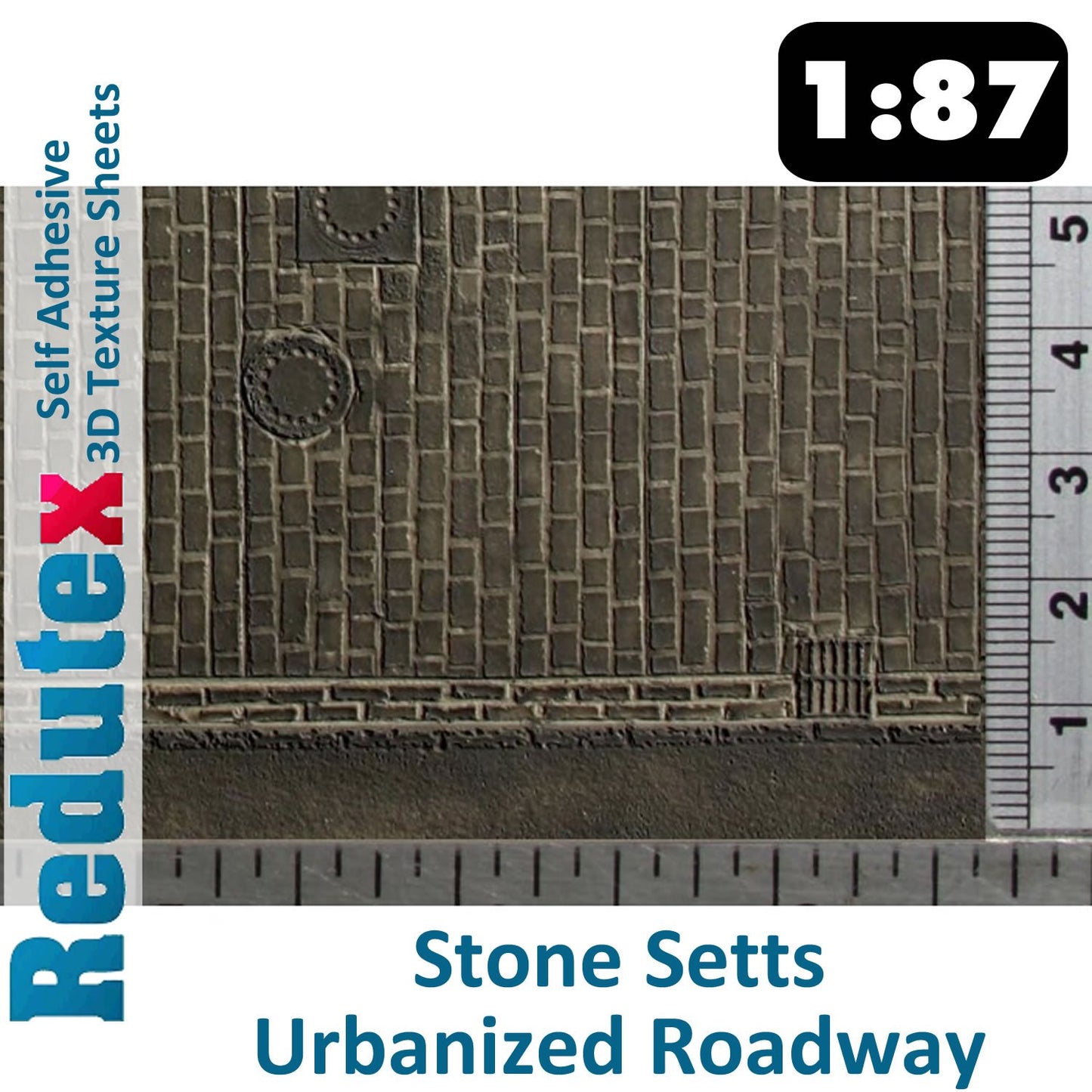 STONE SETTS UNEVEN ROADWAY I 1:87 HO 3D Self Adhesive Texture Sheet