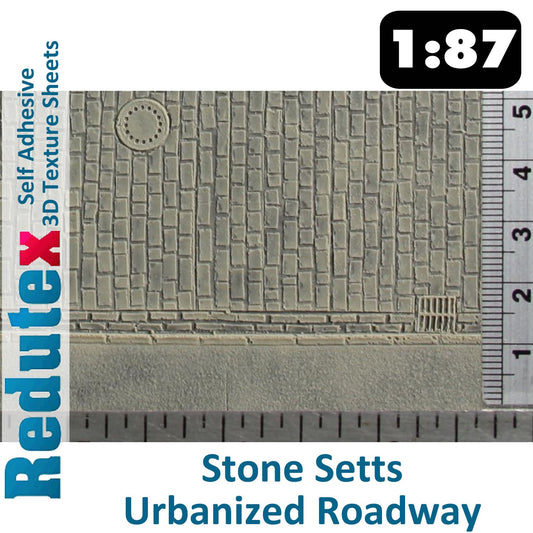 STONE SETTS UNEVEN ROADWAY II 1:87 HO 3D Self Adhesive Texture Sheet